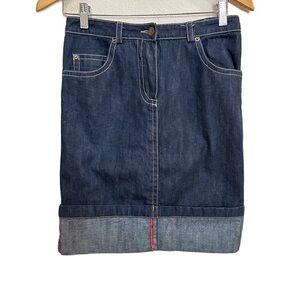 Vtg Plein Sud Jeans‎ Mini Denim Pencil Skirt Dark Women’s Sz 6